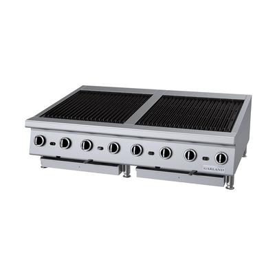 Garland GTBG48-AR48 NG 48" Countertop Charbroiler, Adjustable, Manual Control, Natural Gas, Stainless Steel, Gas Type: NG