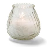 Hollowick KG60C-12 60 hr Knobby Wax Candle - 3 3/4" x 3 3/4", Clear