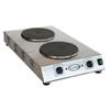 Cadco CDR-3K 15" Electric Commercial Hot Plate w/ (2) Burners & Infinite Controls, 220v/1ph, Stainless Steel