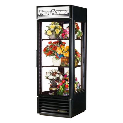 True G4SM-23FC-HC~TSL01 BLK 1 Section Floral Cooler w/ Swinging Door - Black, 115v | True Refrigeration