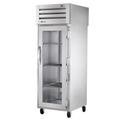 True STR1RPT-1G-1S-HC 27 1/2" 1 Section Pass Thru Refrigerator, (1) Glass Door, (1) Solid Door, Right Hinge, 115v, Silver | True Refrigeration