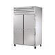 True STR2DT-2S-HC 53" 2 Section Commercial Refrigerator Freezer - Solid Doors, Top Compressor, 115v, Silver | True Refrigeration