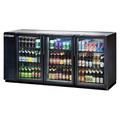 True TBB-24GAL-72G-HC-LD 71 7/8" Bar Refrigerator - 3 Swinging Glass Doors, Black, 115v | True Refrigeration