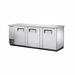 True TBB-4PT-S 90 3/8" Bar Refrigerator - 3 Swinging Solid Doors, Stainless, 115v, Silver | True Refrigeration