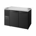 True TBR48-RISZ1-L-B-SS-1 48" Bar Refrigerator - Swinging Solid Doors, Black, 115v, 6 Shelves | True Refrigeration