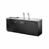 True TDD-4CT-HC 90" Kegerator Commercial Beer Dispenser w/ (4) Keg Capacity - (2) Columns, Black, 115v | True Refrigeration