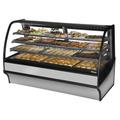 True TDM-DC-77-GE/GE-S-S 77 1/4" Full Service Dry Bakery Case w/ Curved Glass - (4) Levels, 115v, Silver | True Refrigeration