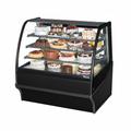 True TDM-R-48-GE/GE-S-S 48 1/4" Full Service Bakery Case w/ Curved Glass - (4) Levels, 115v, Silver | True Refrigeration