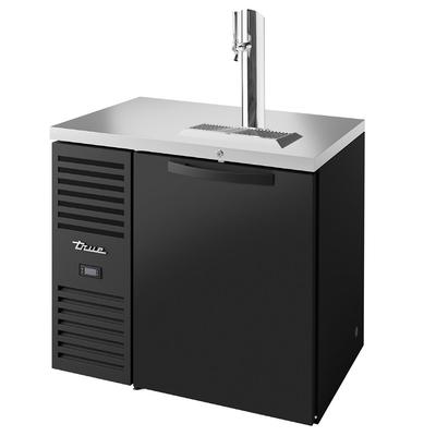 True TDR36-RISZ1-L-B-S-1 36" Kegerator Commercial Beer Dispenser w/ 1 Keg Capacity - 1 Column, Black, 120v, 1-Keg Capacity | True Refrigeration