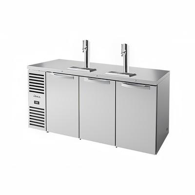 True TDR72-RISZ1-L-S-SSS-1 72" Kegerator Commercial Beer Dispenser w/ 3 Keg Capacity - 3 Column, Stainless, 115v, 3 Section, Silver