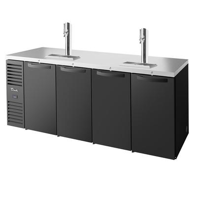 True TDR92-RISZ1-L-B-SSSS-1 92" Kegerator Commercial Beer Dispenser w/ 4 Keg Capacity - 4 Columns, Black, 120v, 2 Beer Columns | True Refrigeration