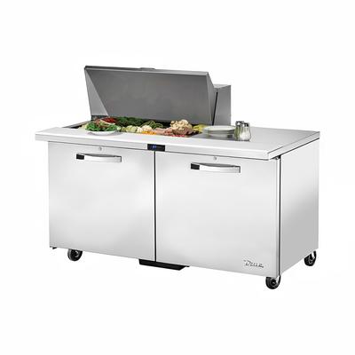 True TSSU-60-15M-B-HC~SPEC3 ADA 60" Spec Series Mega Top Sandwich/Salad Prep Table, Refrigerated Base, 115v, Two Section, ADA Accessible, Stainless Steel