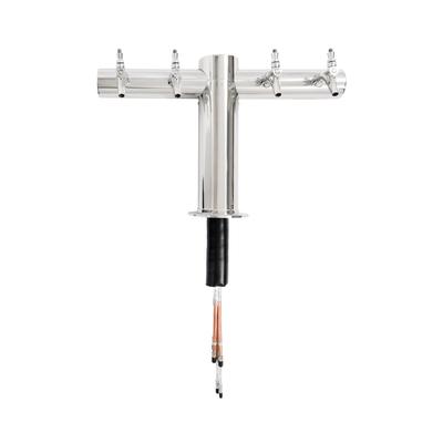 Micro Matic METRO-T-4PSSKR Countertop Metropolis "H" Draft Beer Tower w/ 4 Faucets - Glycol Cooled, Stainless Steel
