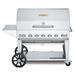 Crown Verity CV-MCB-48-SI-BULK-PKG 46" Mobile Gas Commercial Outdoor Charbroiler w/ Roll Dome, Liquid Propane, 6 Burners, LP, Stainless Steel, Gas Type: LP