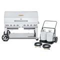 Crown Verity CV-MCC-60-1RDP 70" Mobile Gas Commercial Outdoor Grill w/ Tank Cart, Liquid Propane, Stainless Steel, LP Gas, Gas Type: LP