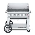 Crown Verity CV-RCB-36WGP-LP Pro Series 34" Mobile Gas Commercial Outdoor Grill w/ Wind Guards, Liquid Propane, 5 Burners, LP Gas, Stainless Steel, Gas Type: LP