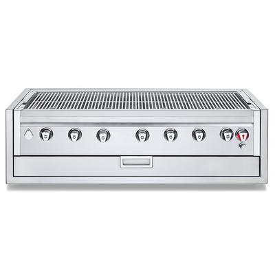 Crown Verity IBI48-GO NG 48" Built In Commercial Outdoor Charbroiler Grill Only w/ 7 Burners - Natural Gas, Stainless Steel, Gas Type: NG