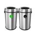 Alpine Industries ALP470-65L-CO-T 34 Gallon Commercial Trash Cans - Stainless Steel, Round, Silver