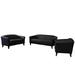Flash Furniture 111-SET-BK-GG 3 Piece Reception Set - Black LeatherSoft Upholstery, Cherry Wood Feet