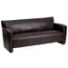 Flash Furniture 222-3-BN-GG Hercules Majesty 68 1/2" Reception Sofa w/ Brown LeatherSoft Upholstery - Brushed Aluminum Feet