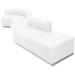 Flash Furniture ZB-803-590-SET-WH-GG Hercules Alon 5 Piece Modular Reception Sofa Set - LeatherSoft Upholstery, White