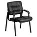Flash Furniture BT-1404-GG Reception Side Chair - Black LeatherSoft Upholstery, Black Metal Frame