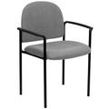 Flash Furniture BT-516-1-GY-GG Stacking Reception Side Chair - Gray Fabric Upholstery, Black Steel Frame