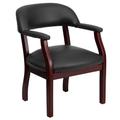 Flash Furniture B-Z105-BLACK-GG Conference Chair w/ Black Vinyl Upholstery & Mahogany Wood Frame