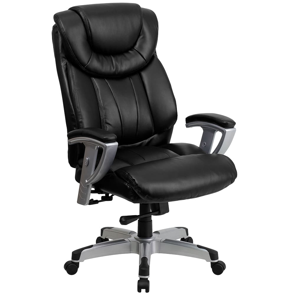 Flash Furniture GO-1534-BK-LEA-GG Swivel Big & Tall Office Chair w/ High Back - Black LeatherSoft Upholstery