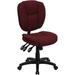 Flash Furniture GO-930F-BY-GG Swivel Office Chair w/ Mid Back - Burgundy Fabric Upholstery, Black