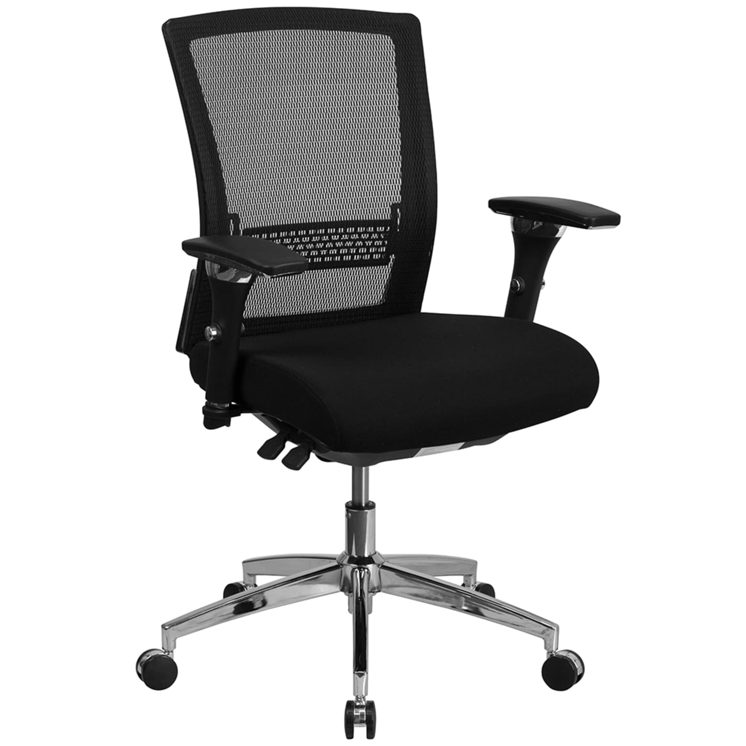 Flash Furniture GO-WY-85-8-GG Swivel Office Chair w/ Mid Back - Black Mesh Back & Fabric Seat