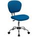 Flash Furniture H-2376-F-TUR-GG Swivel Office Chair w/ Mid Back - Turquoise Mesh Back & Seat, Chrome
