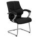 Flash Furniture H-9637L-3-SIDE-GG Side Arm Chair - Black LeatherSoft Upholstery, Silver Frame