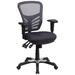 Flash Furniture HL-0001-DK-GY-GG Swivel Task Chair w/ Black Mesh Back & Padded Mesh Seat - Black & Silver Base w/ Casters