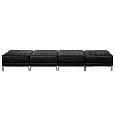 Flash Furniture ZB-IMAG-OTTO-4-GG Hercules Imagination 4 Piece Modular Bench w/ Black LeatherSoft Upholstery - 112