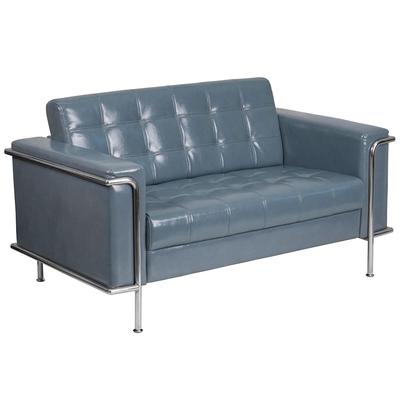 Flash Furniture ZB-LESLEY-8090-LS-GY-GG Loveseat w/ Gray LeatherSoft Upholstery, Stainless Legs