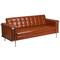 Flash Furniture ZB-LESLEY-8090-SOFA-COG-GG Hercules Lesley 81" Sofa w/ Cognac LeatherSoft Upholstery - Stainless Steel Legs, Brown