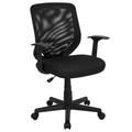 Flash Furniture LF-W-95A-BK-GG Swivel Task Chair w/ Mid Back - Black Mesh Back & Seat