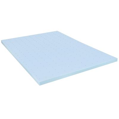 Flash Furniture MR-M35-3-F-GG 3" Full Size Cooling Memory Foam Mattress Topper, Blue, 3 in
