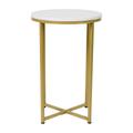 Flash Furniture NAN-JH-1787ET-MRBL-GG Hampstead Collection End Table w/ White Marble Wood Top & Brushed Gold Metal Legs - 16"W x 16"D x 23 1/2"H