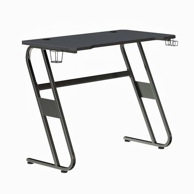 Flash Furniture NAN-RS-G1030-BK-GG Ergonomic Gaming Desk w/ Black Laminate Top & Black Metal Frame - 51 1/2"W x 23 3/4"D x 30"H