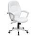 Flash Furniture QD-5058M-WHITE-GG Swivel Office Chair w/ Mid Back - White LeatherSoft Upholstery