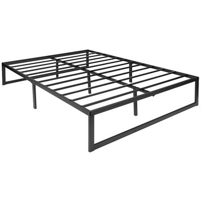 Flash Furniture XU-BD10001-Q-GG Queen Size Platform Bed Frame w/ Slat Supports - Steel, Black
