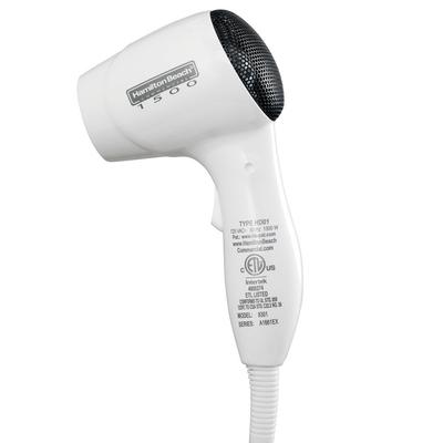 Hamilton Beach 8251 Wall-Mount Hair Dryer w/ 2 Speed Settings - White, 125v