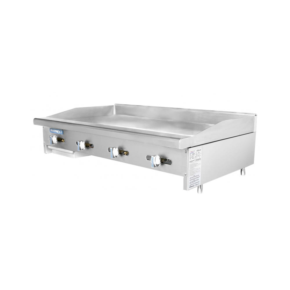 Turbo Air TAMG-48 LP 48" Gas Commercial Griddle w/ Manual Controls - 3/4" Steel Plate, Liquid Propane, LP Gas, Stainless Steel, Gas Type: LP