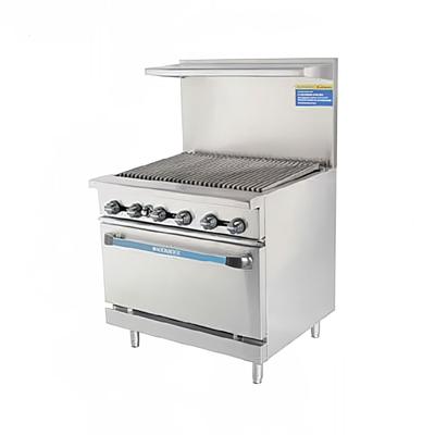 Turbo Air TAR-36RB-LP 36" Commercial Gas Range w/ Full Charbroiler & Standard Oven, Liquid Propane, Stainless Steel, Gas Type: LP