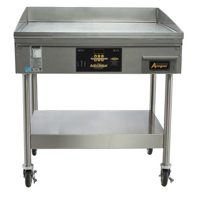 AccuTemp EGF2403B2450-S2 24" Electric Commercial Griddle w/ Mobile Stand - Thermostatic Controls - 3/16" Steel Plate, 240v/3ph, Stainless Steel