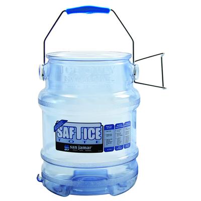 San Jamar SI6000 Round Ice Tote w/ 6 gal Capacity, Clear Blue