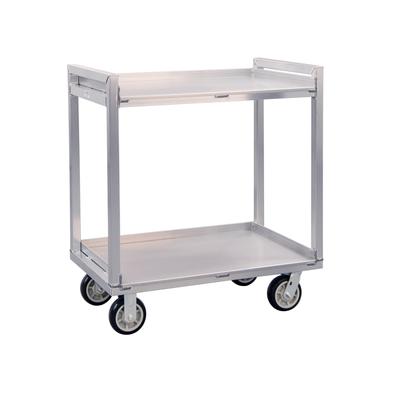 New Age 97177 2 Level Aluminum Utility Cart w/ 1500 lb Capacity, Raised Ledges, Silver