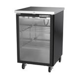 Beverage Air BB24HC-1-G-B 24" Bar Refrigerator - 1 Swinging Glass Door, Black, 115v